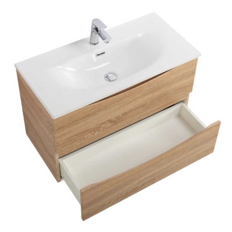 Тумба под раковину BelBagno Marino-Cer-Mini-800-2C-SO-WO-P, 80 см, подвесная, Rovere Bianco