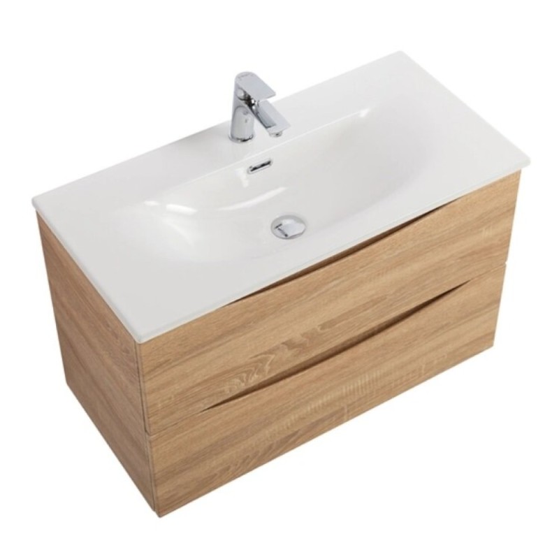 Тумба под раковину BelBagno Marino-Cer-Mini-800-2C-SO-WO-P, 80 см, подвесная, Rovere Bianco