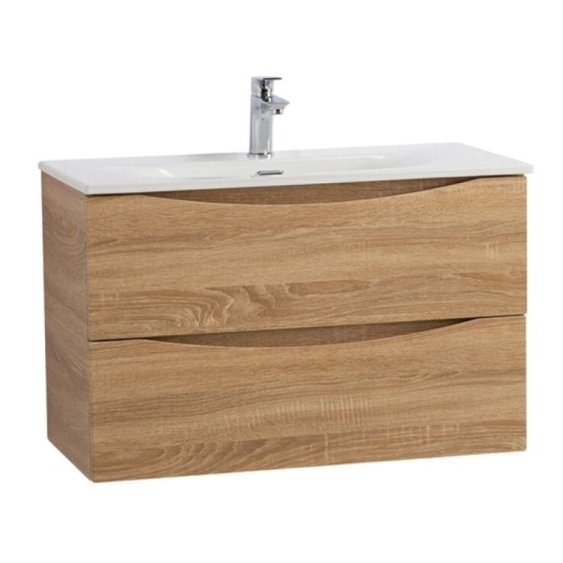Тумба под раковину BelBagno Marino-Cer-Mini-800-2C-SO-WO-P, 80 см, подвесная, Rovere Bianco