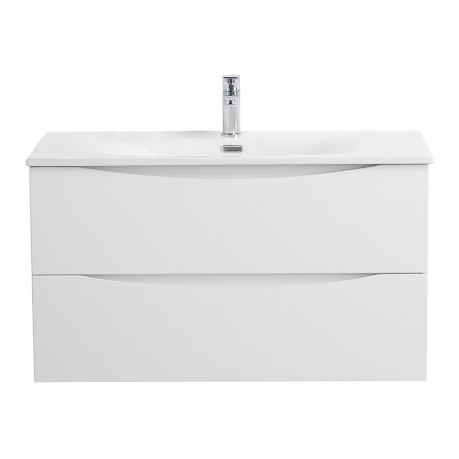 Тумба под раковину BelBagno Marino-Cer-N-1000-2C-SO-BL-P, 100 см, подвесная, Bianco Lucido