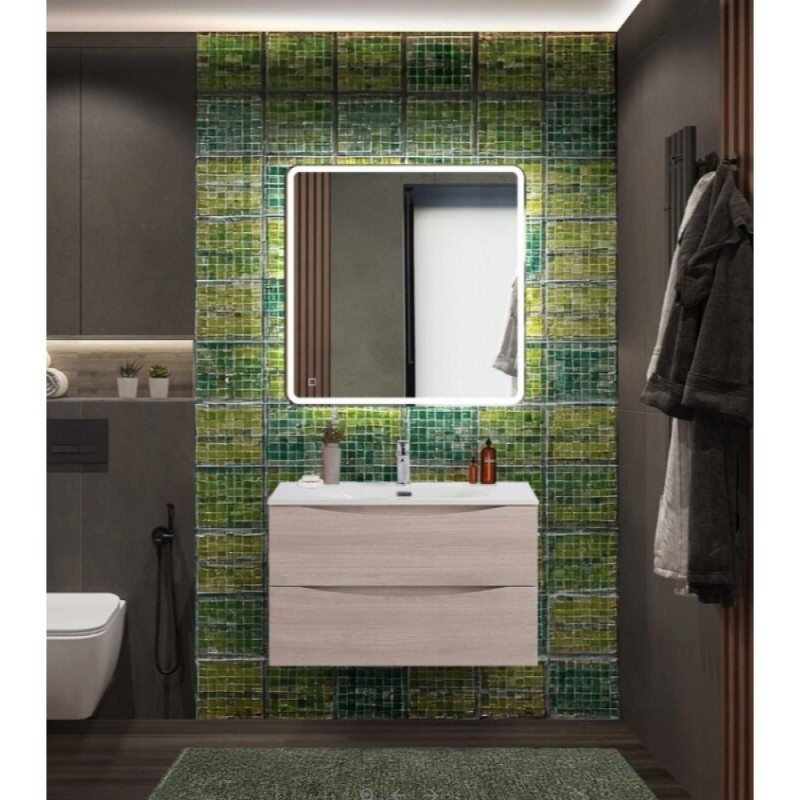 Тумба под раковину BelBagno Marino-Cer-N-1000-2C-SO-RG-P, 100 см, подвесная, Rovere Grigio