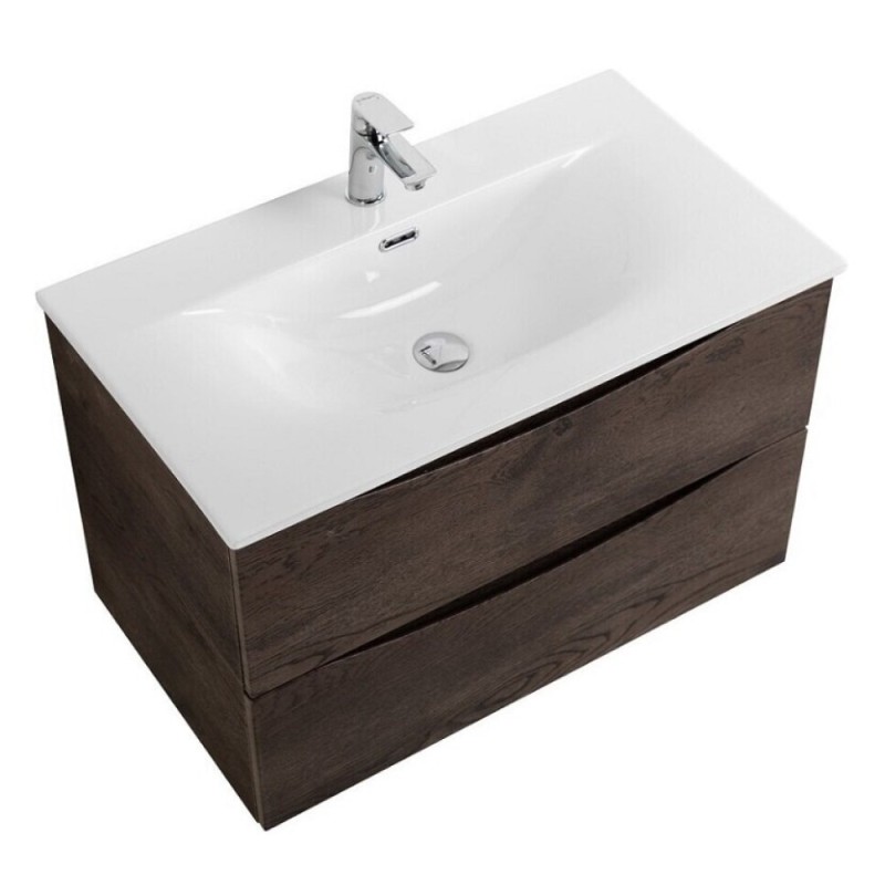 Тумба под раковину BelBagno Marino-Cer-N-1000-2C-SO-RNG-P, 100 см, подвесная, Rovere Nature Grigio