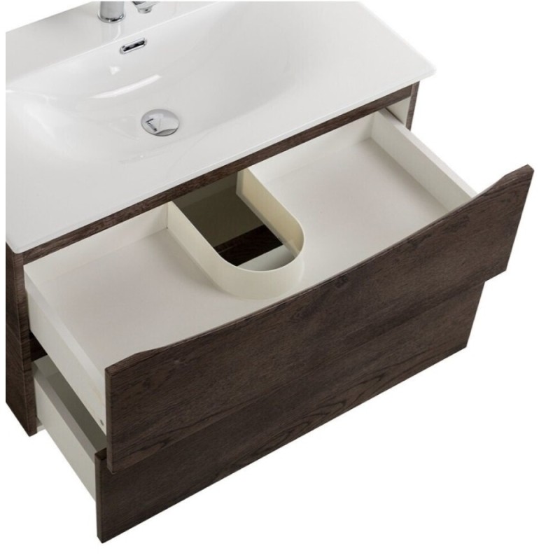Тумба под раковину BelBagno Marino-Cer-N-1000-2C-SO-RNG-P, 100 см, подвесная, Rovere Nature Grigio