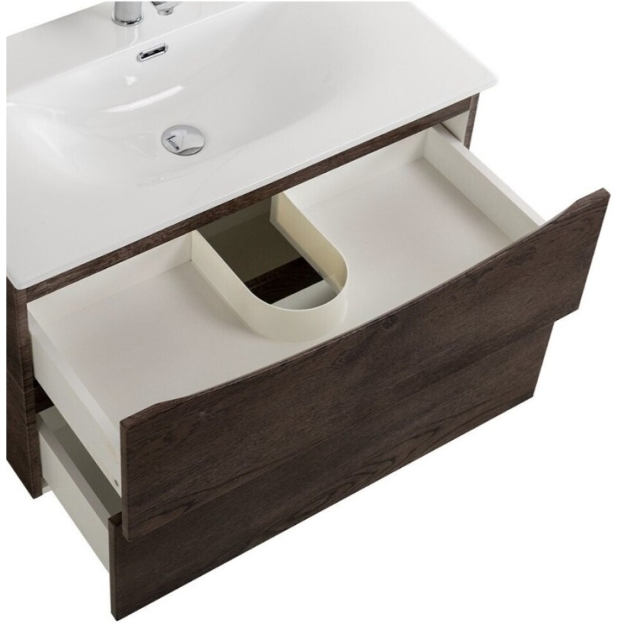 Тумба под раковину BelBagno Marino-Cer-N-1000-2C-SO-RNG-P, 100 см, подвесная, Rovere Nature Grigio