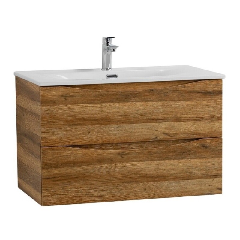 Тумба под раковину BelBagno Marino-Cer-N-1000-2C-SO-RR-P, 100 см, подвесная, Rovere Rustico