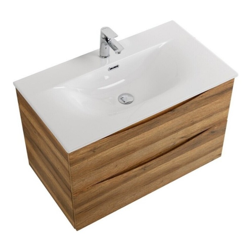 Тумба под раковину BelBagno Marino-Cer-N-1000-2C-SO-RR-P, 100 см, подвесная, Rovere Rustico