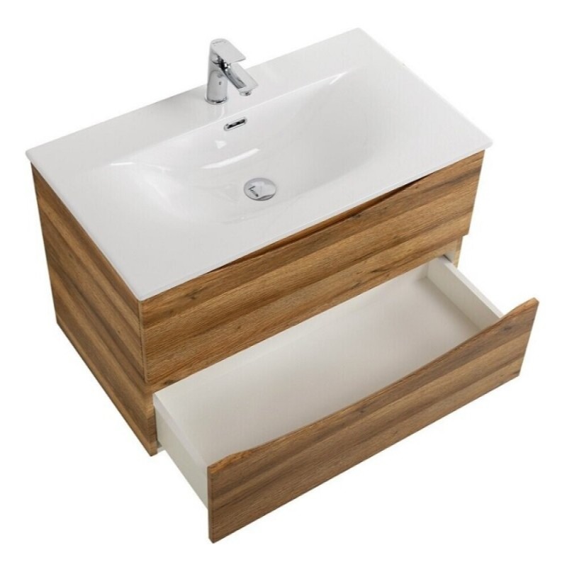 Тумба под раковину BelBagno Marino-Cer-N-1000-2C-SO-RR-P, 100 см, подвесная, Rovere Rustico