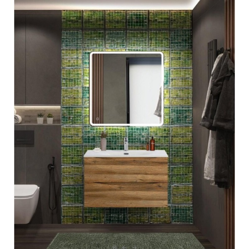 Тумба под раковину BelBagno Marino-Cer-N-1000-2C-SO-RR-P, 100 см, подвесная, Rovere Rustico