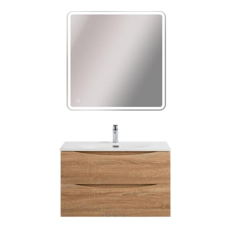 Тумба под раковину BelBagno Marino-Cer-N-1000-2C-SO-WO-P, 100 см, подвесная, Rovere Bianco