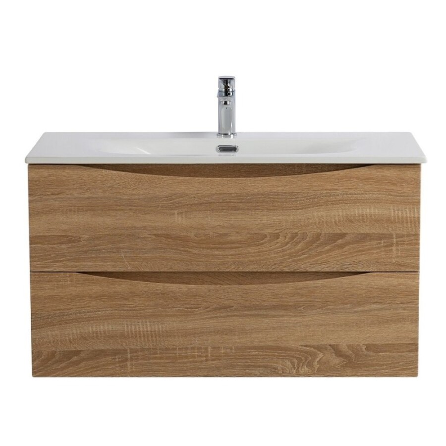 Тумба под раковину BelBagno Marino-Cer-N-1000-2C-SO-WO-P, 100 см, подвесная, Rovere Bianco