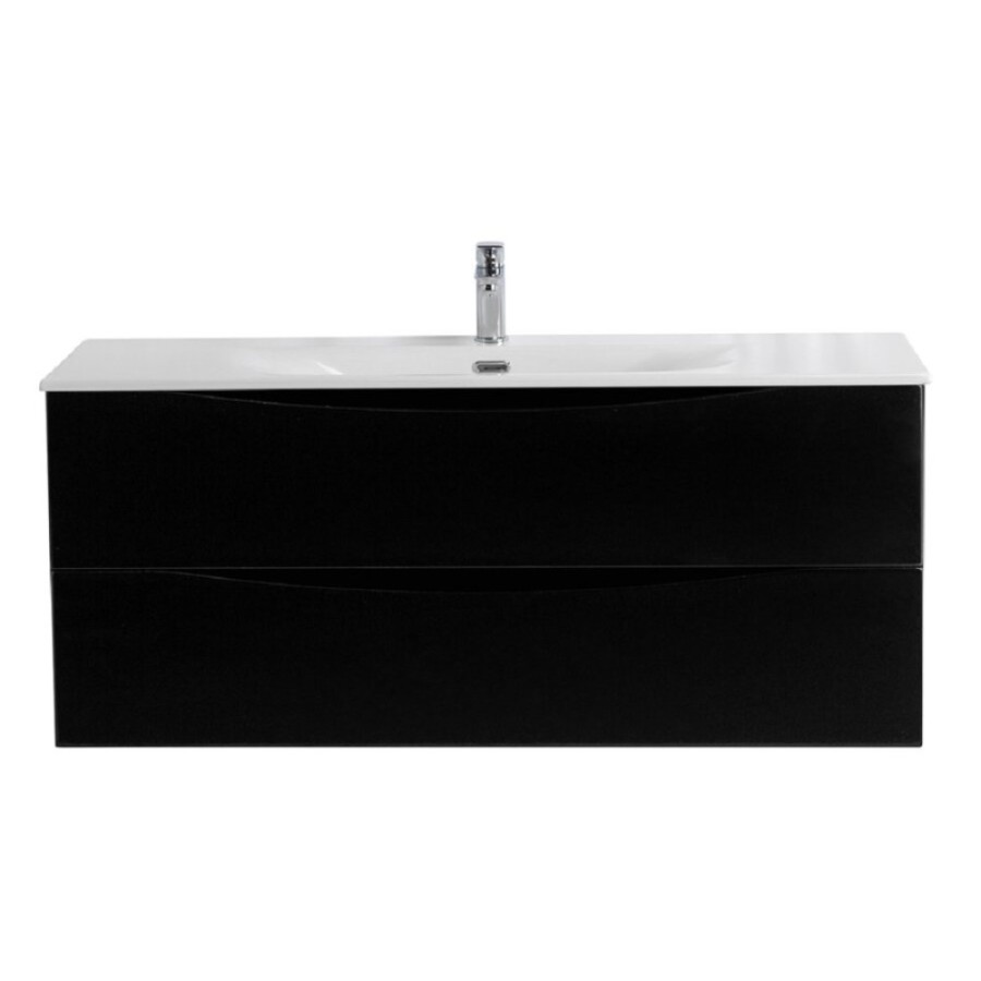 Тумба под раковину BelBagno Marino-Cer-N-1200-2C-SO-NL-P, 120 см, подвесная, Nero Lucido