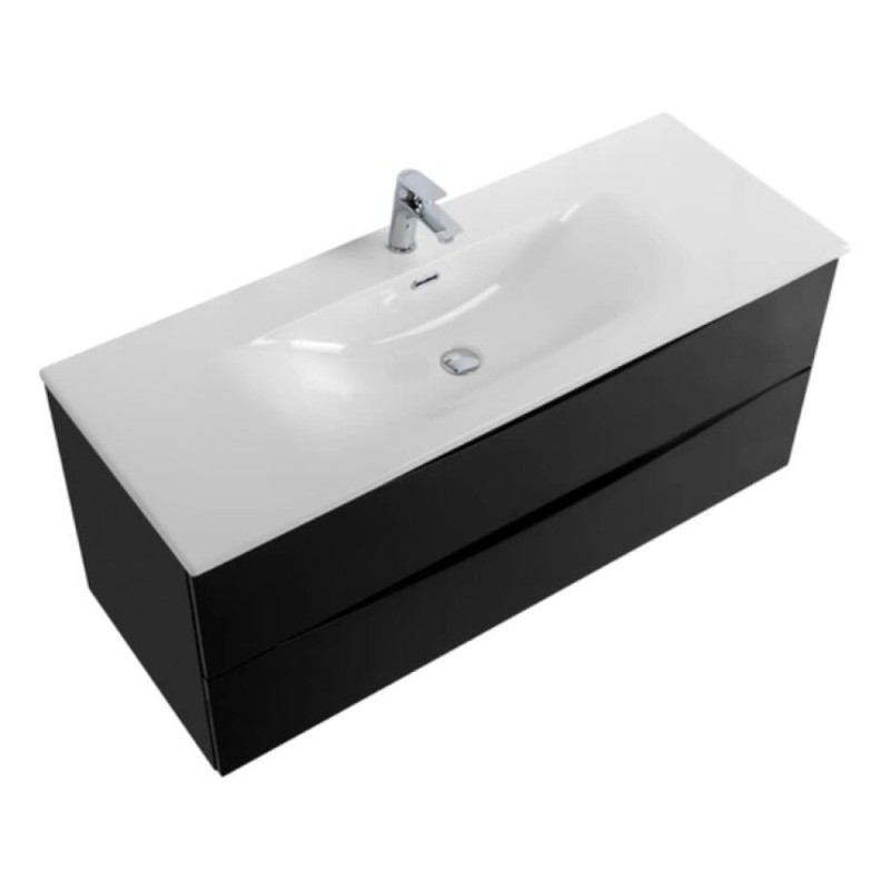 Тумба под раковину BelBagno Marino-Cer-N-1200-2C-SO-NL-P, 120 см, подвесная, Nero Lucido