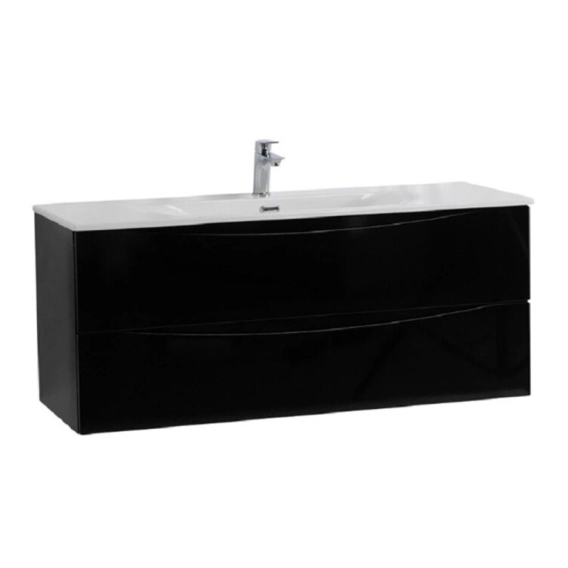 Тумба под раковину BelBagno Marino-Cer-N-1200-2C-SO-NL-P, 120 см, подвесная, Nero Lucido