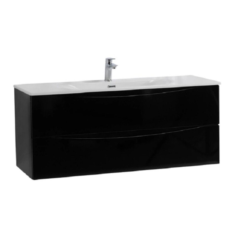 Тумба под раковину BelBagno Marino-Cer-N-1200-2C-SO-NL-P, 120 см, подвесная, Nero Lucido