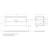 Тумба под раковину BelBagno MARINO-CER-N-1200-2C-SO-RR-P, 120 см, подвесная, Rovere Rustico