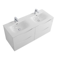 Тумба под раковину BelBagno Marino-Cer-N-1200-4C-SO-BL-P, 120 см, подвесная, Bianco Lucido