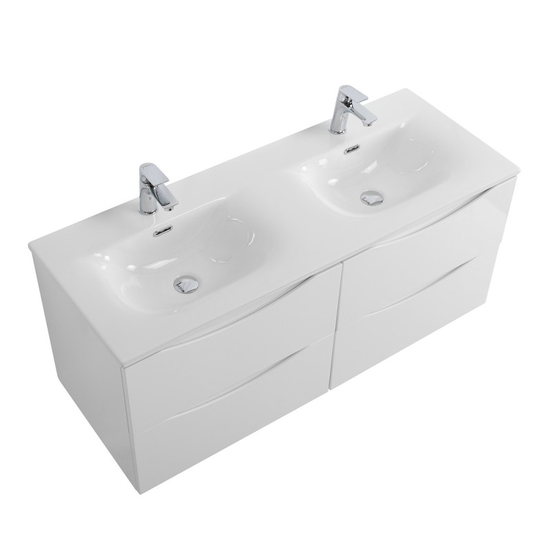 Тумба под раковину BelBagno Marino-Cer-N-1200-4C-SO-BL-P, 120 см, подвесная, Bianco Lucido