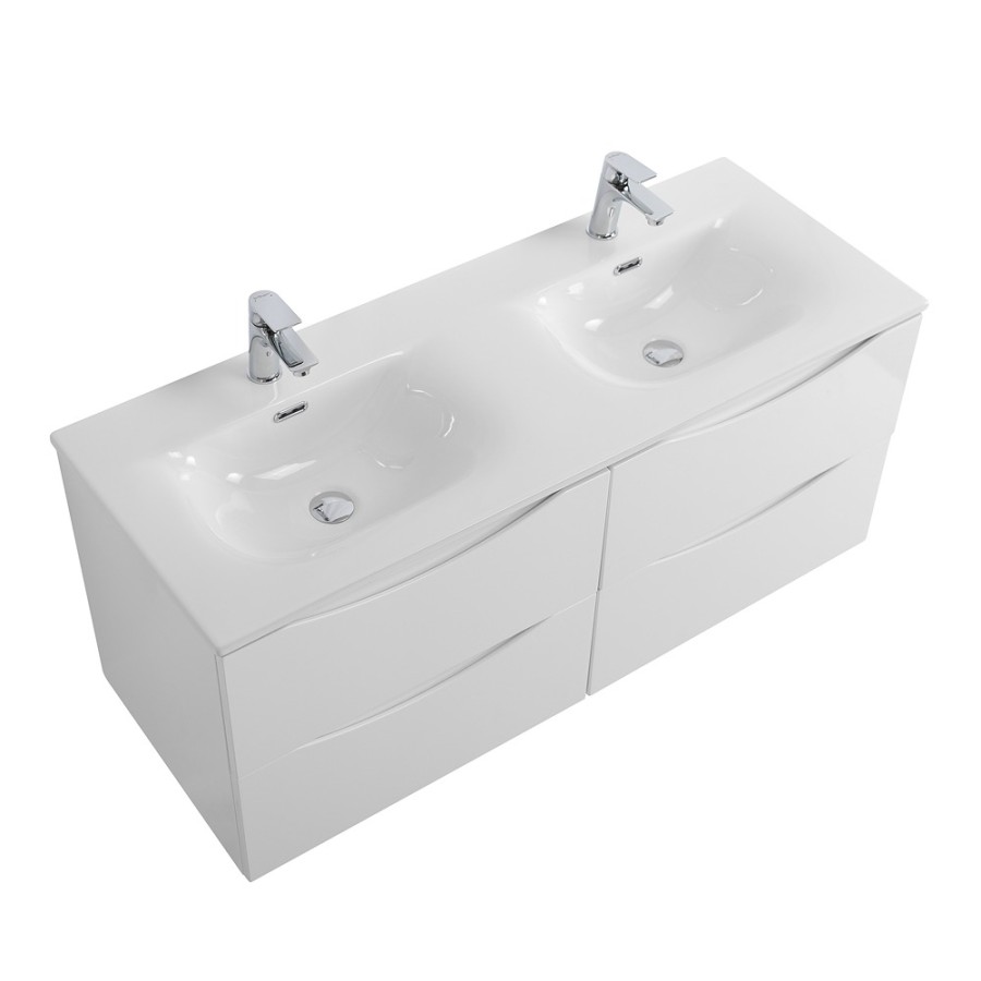 Тумба под раковину BelBagno Marino-Cer-N-1200-4C-SO-BL-P, 120 см, подвесная, Bianco Lucido