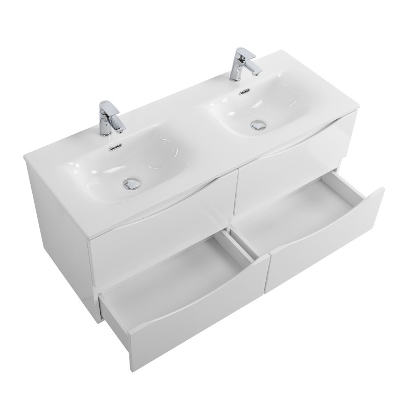 Тумба под раковину BelBagno Marino-Cer-N-1200-4C-SO-BL-P, 120 см, подвесная, Bianco Lucido