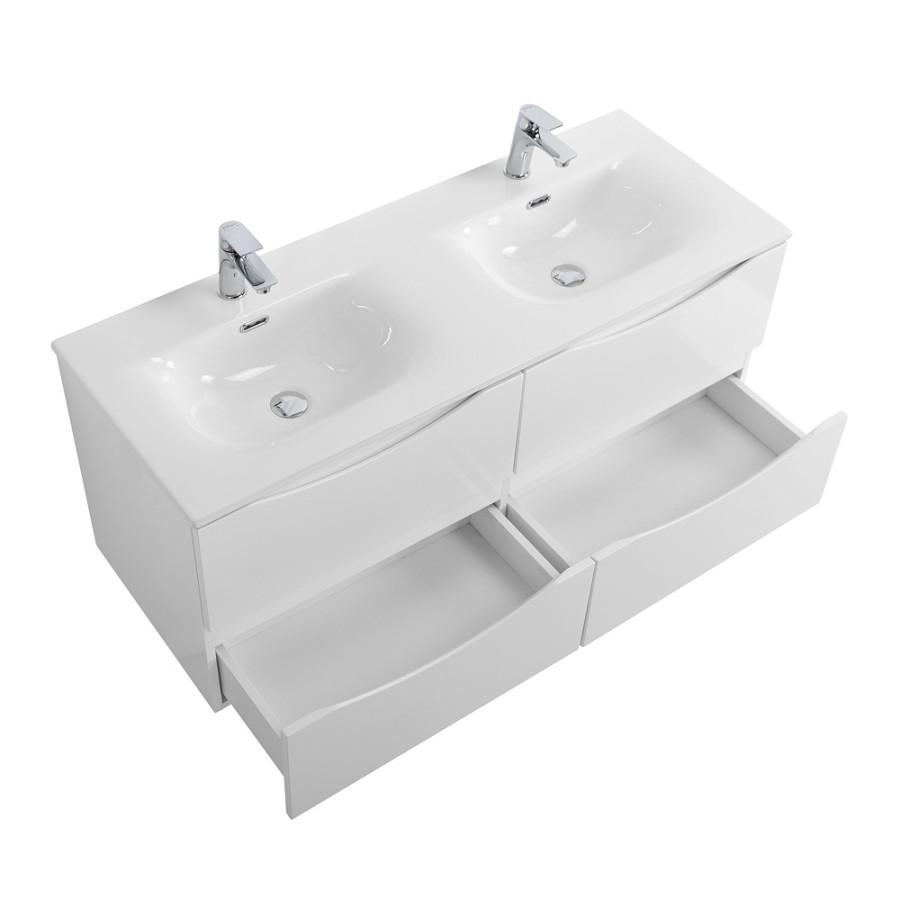 Тумба под раковину BelBagno Marino-Cer-N-1200-4C-SO-BL-P, 120 см, подвесная, Bianco Lucido