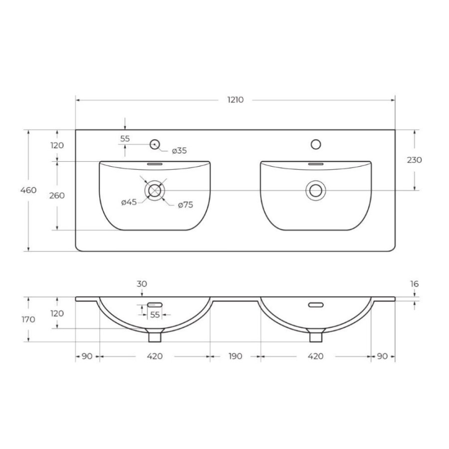 Тумба под раковину BelBagno Marino-Cer-N-1200-4C-SO-BL-P, 120 см, подвесная, Bianco Lucido