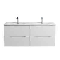 Тумба под раковину BelBagno Marino-Cer-N-1200-4C-SO-BL-P, 120 см, подвесная, Bianco Lucido