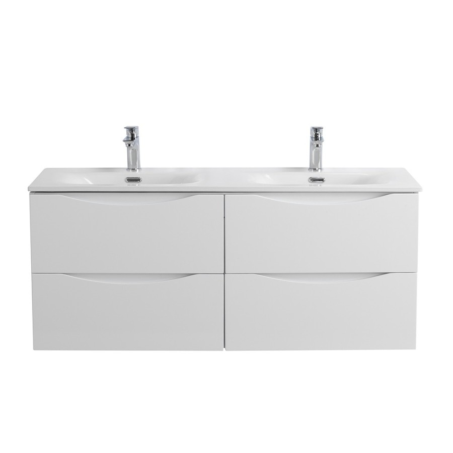 Тумба под раковину BelBagno Marino-Cer-N-1200-4C-SO-BL-P, 120 см, подвесная, Bianco Lucido