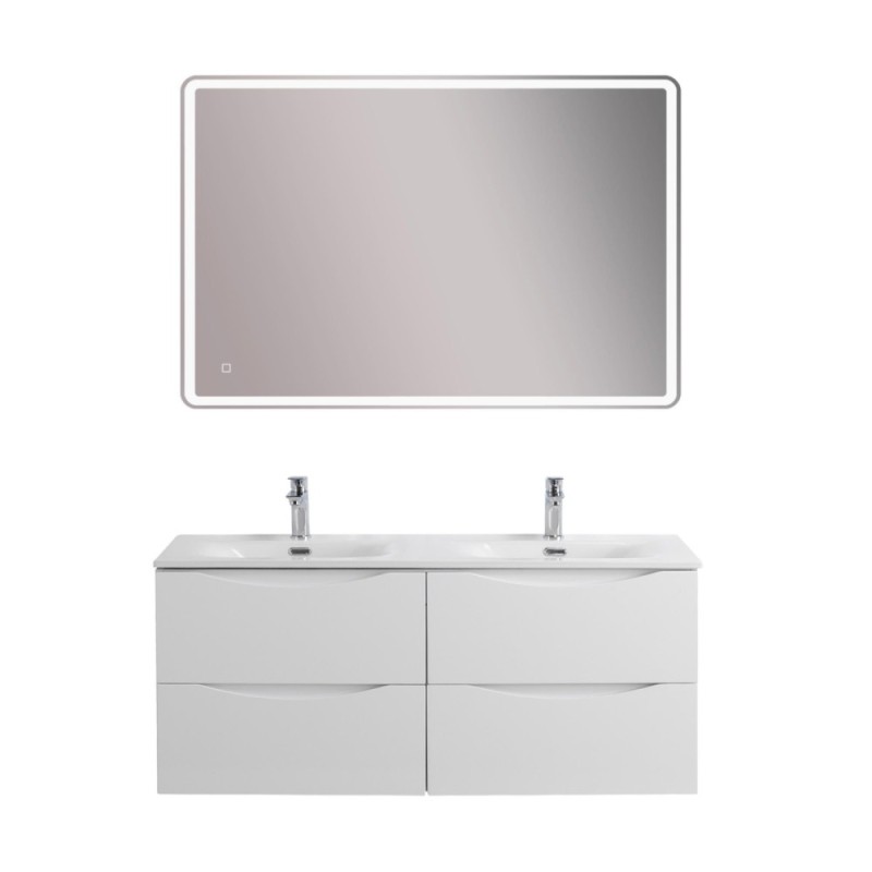 Тумба под раковину BelBagno Marino-Cer-N-1200-4C-SO-BL-P, 120 см, подвесная, Bianco Lucido