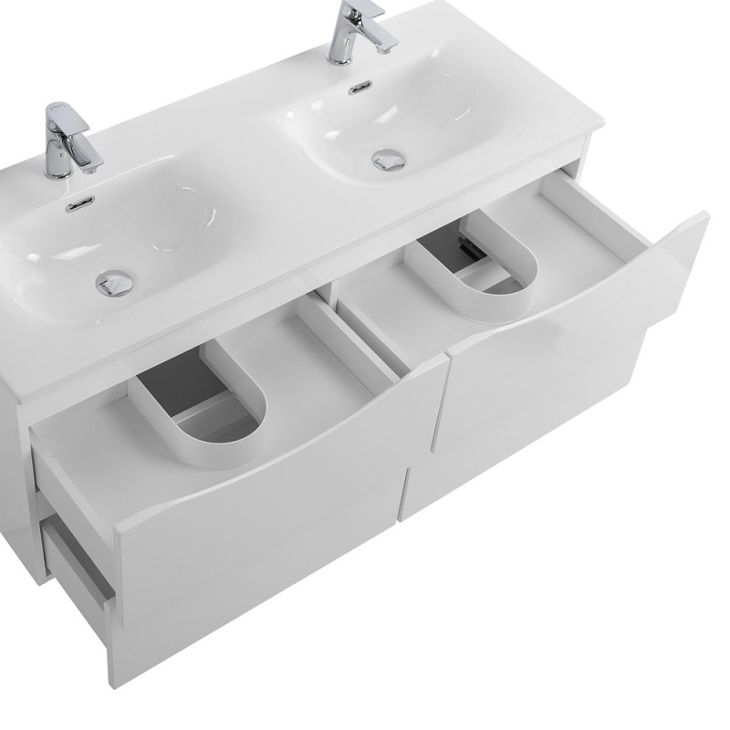 Тумба под раковину BelBagno Marino-Cer-N-1200-4C-SO-BL-P, 120 см, подвесная, Bianco Lucido
