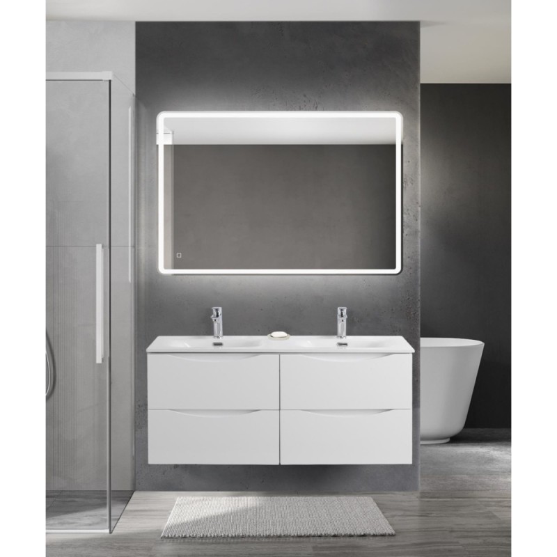Тумба под раковину BelBagno Marino-Cer-N-1200-4C-SO-BL-P, 120 см, подвесная, Bianco Lucido