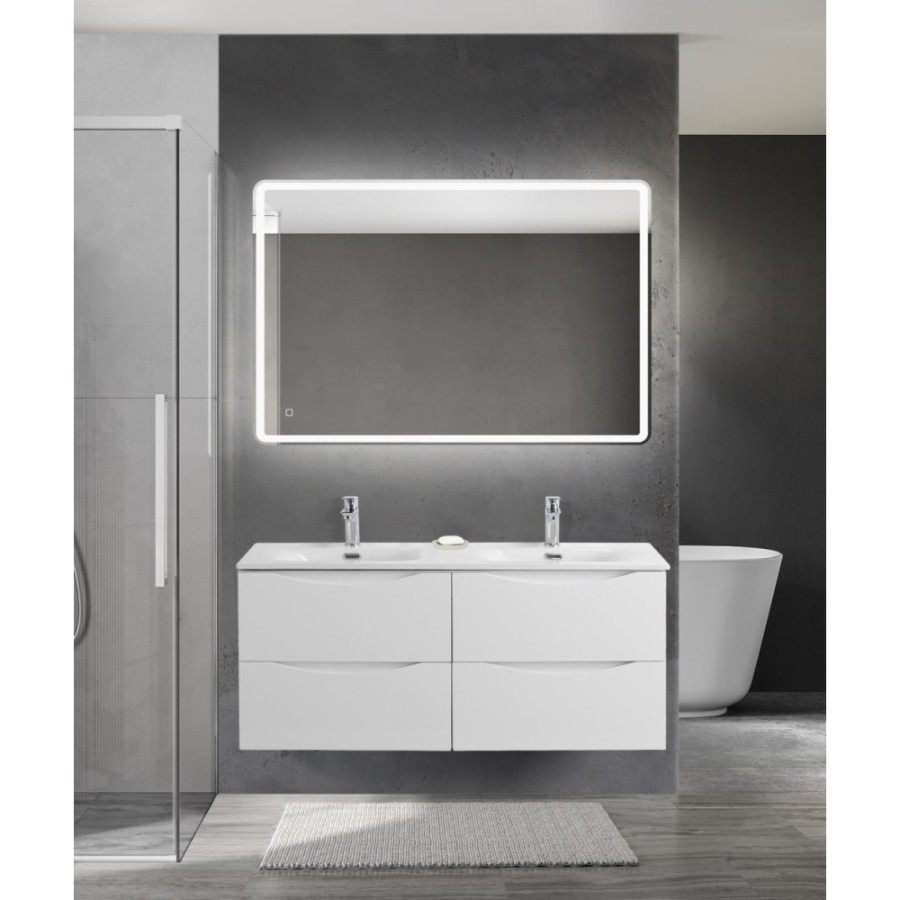 Тумба под раковину BelBagno Marino-Cer-N-1200-4C-SO-BL-P, 120 см, подвесная, Bianco Lucido