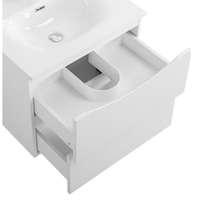 Тумба под раковину BelBagno Marino-Cer-N-600-2C-SO-BL-P, 60 см, подвесная, Bianco Lucido