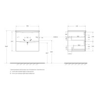 Тумба под раковину BelBagno Marino-Cer-N-600-2C-SO-NL-P, 60 см, подвесная, Nero Lucido