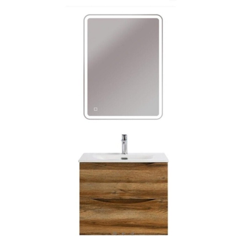 Тумба под раковину BelBagno Marino-Cer-N-600-2C-SO-RR-P, 60 см, подвесная, Rovere Rustico