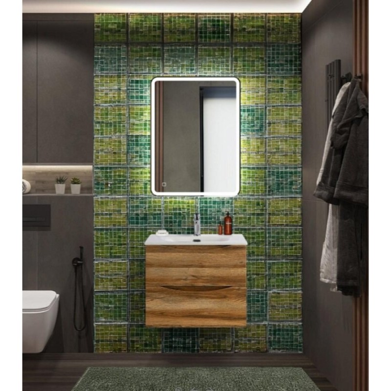 Тумба под раковину BelBagno Marino-Cer-N-600-2C-SO-RR-P, 60 см, подвесная, Rovere Rustico