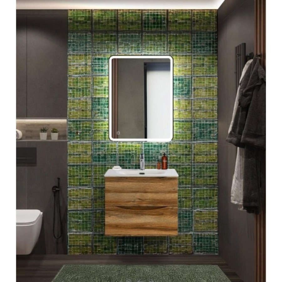 Тумба под раковину BelBagno Marino-Cer-N-600-2C-SO-RR-P, 60 см, подвесная, Rovere Rustico
