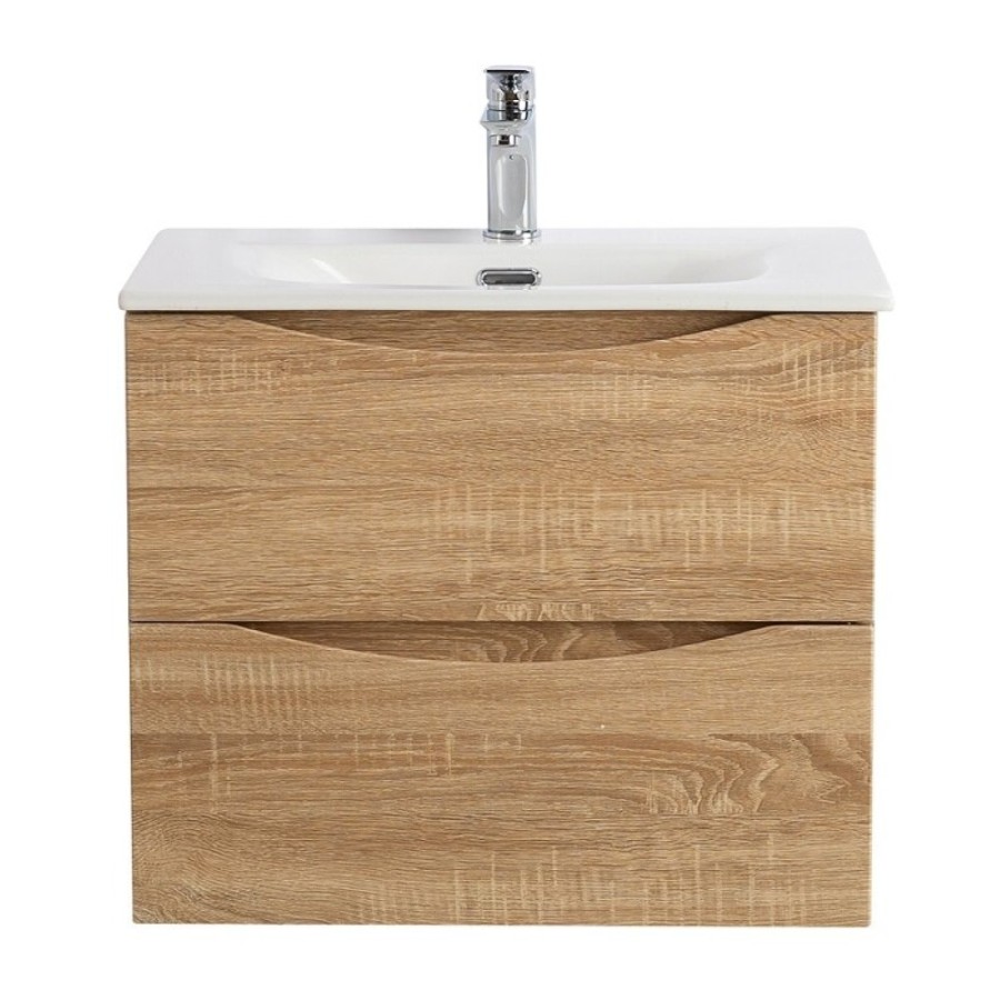 Тумба под раковину BelBagno Marino-Cer-N-600-2C-SO-WO-P, 60 см, подвесная, Rovere Bianco