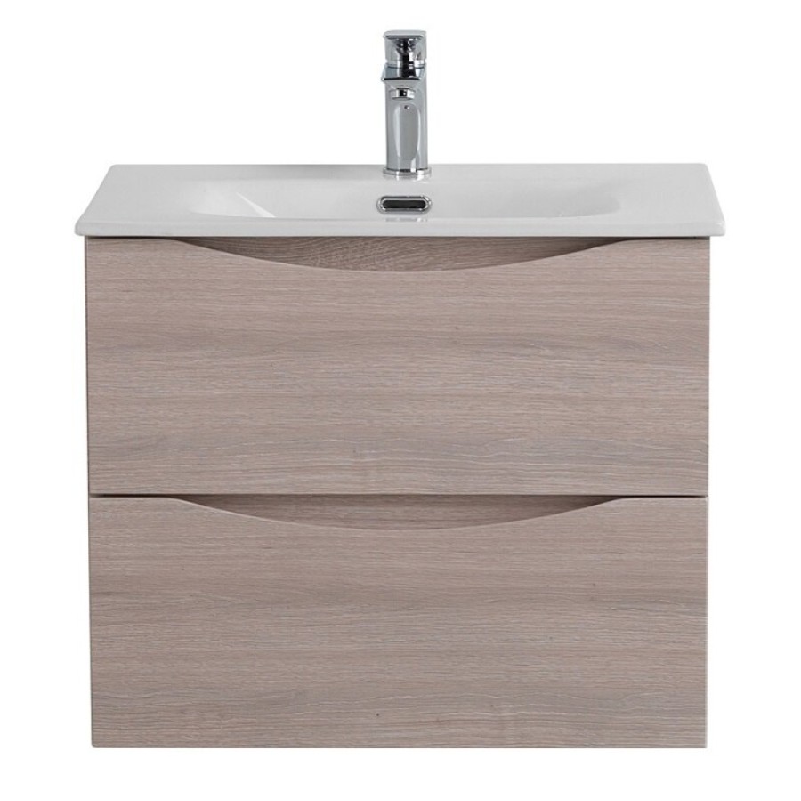 Тумба под раковину BelBagno Marino-Cer-N-700-2C-SO-RG-P, 70 см, подвесная, Rovere Grigio