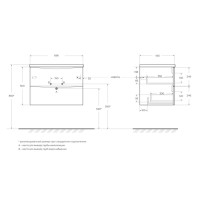 Тумба под раковину BelBagno Marino-Cer-N-700-2C-SO-WO-P, 70 см, подвесная, Rovere Bianco