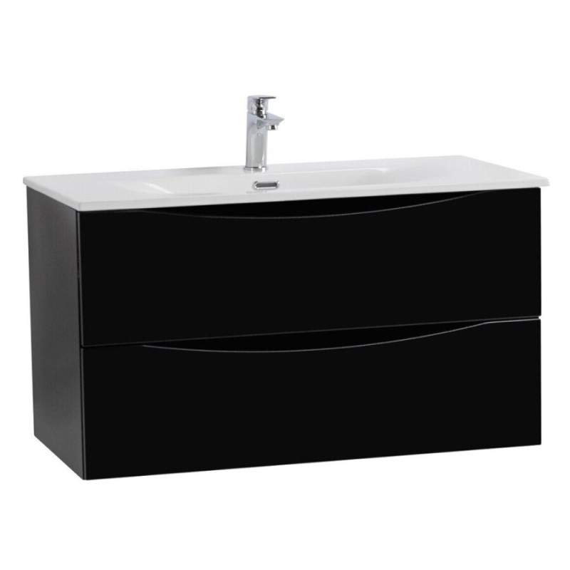 Тумба под раковину BelBagno Marino-Cer-N-800-2C-SO-NL-P, 80 см, подвесная, Nero Lucido