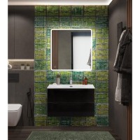 Тумба под раковину BelBagno Marino-Cer-N-800-2C-SO-NL-P, 80 см, подвесная, Nero Lucido