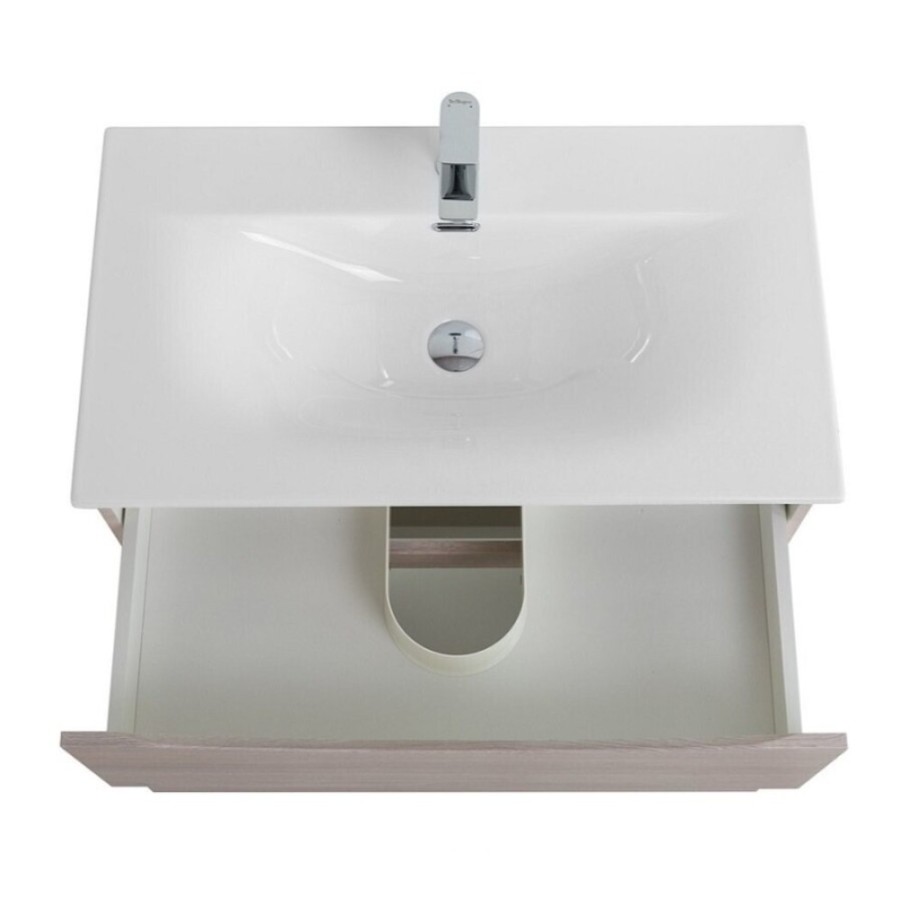Тумба под раковину BelBagno Marino-Cer-N-800-2C-SO-RG-P, 80 см, подвесная, Rovere Grigio