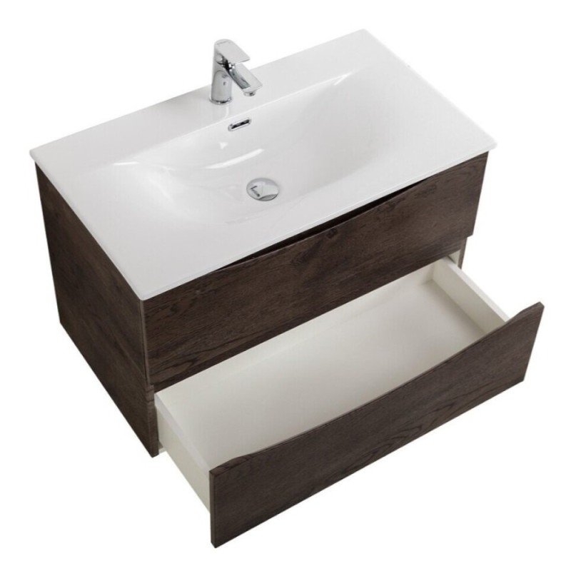 Тумба под раковину BelBagno Marino-Cer-N-800-2C-SO-RNG-P, 80 см, подвесная, Rovere Nature Grigio