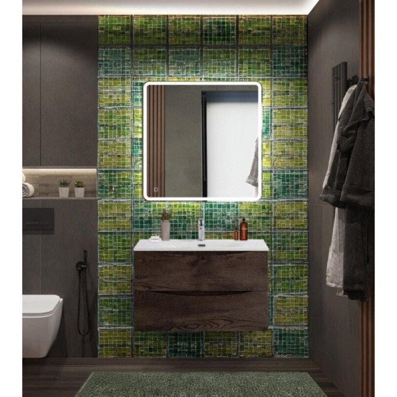 Тумба под раковину BelBagno Marino-Cer-N-800-2C-SO-RNG-P, 80 см, подвесная, Rovere Nature Grigio