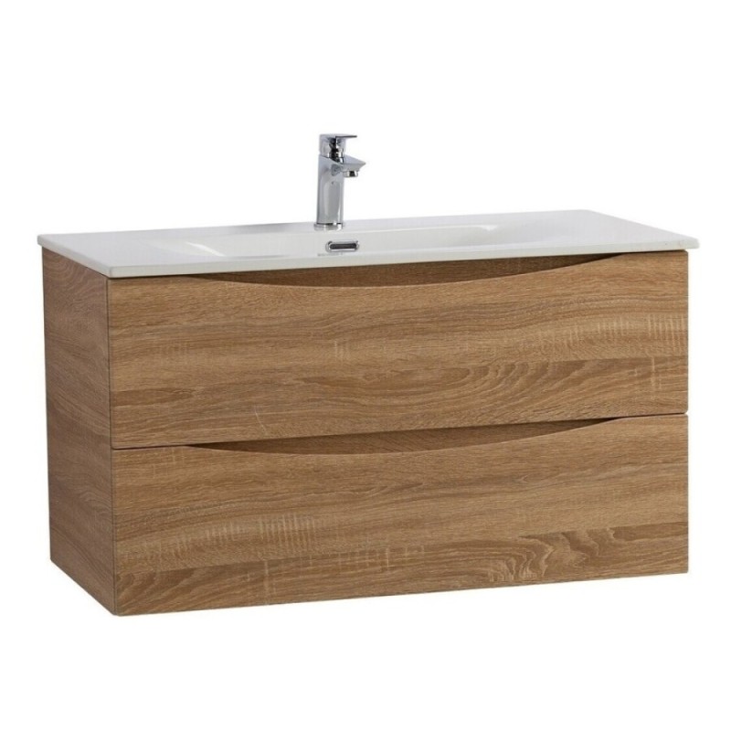 Тумба под раковину BelBagno Marino-Cer-N-800-2C-SO-WO-P, 80 см, подвесная, Rovere Bianco
