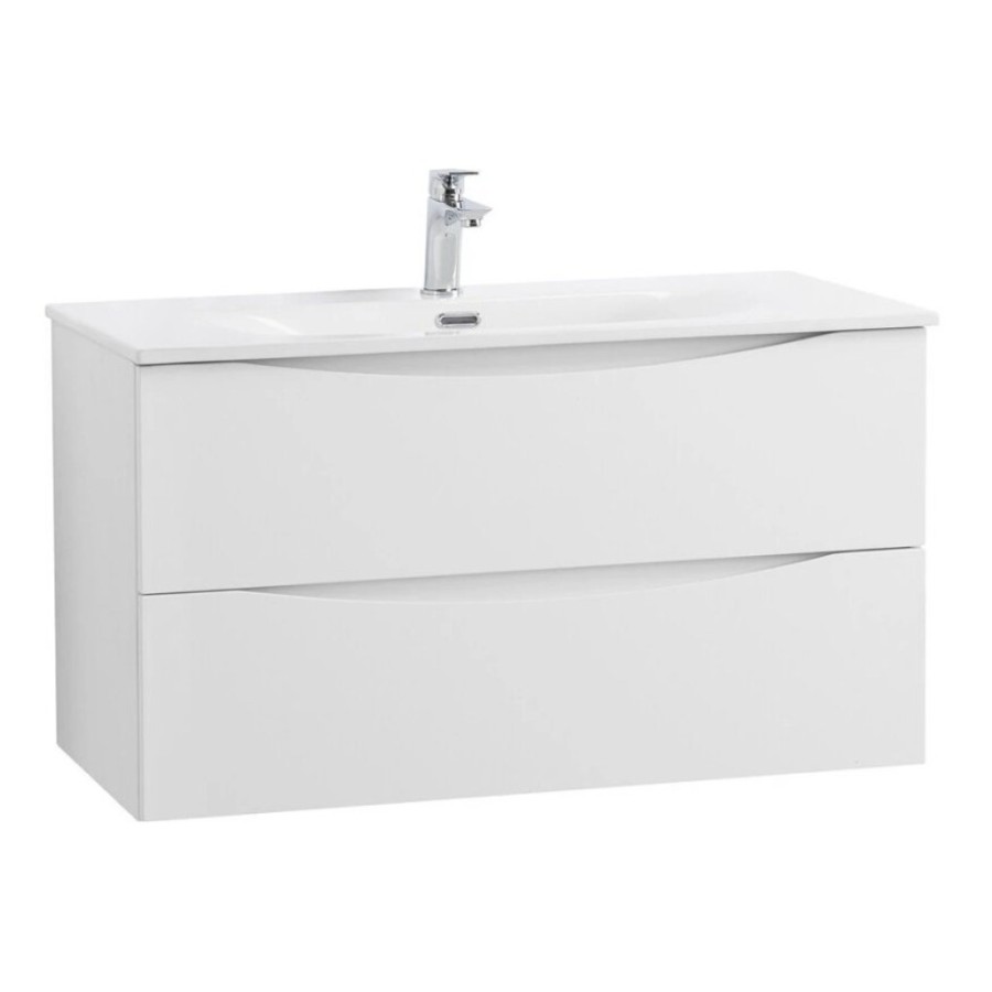 Тумба под раковину BelBagno Marino-Cer-N-900-2C-SO-BO-P, 90 см, подвесная, Bianco Opaco