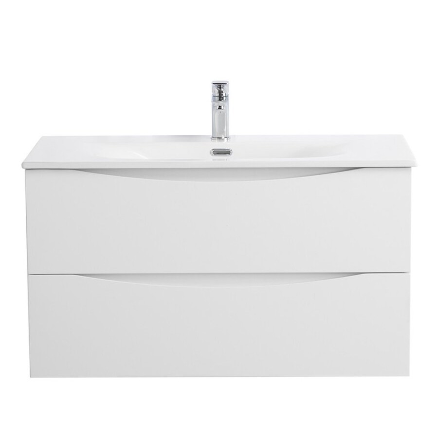 Тумба под раковину BelBagno Marino-Cer-N-900-2C-SO-BO-P, 90 см, подвесная, Bianco Opaco