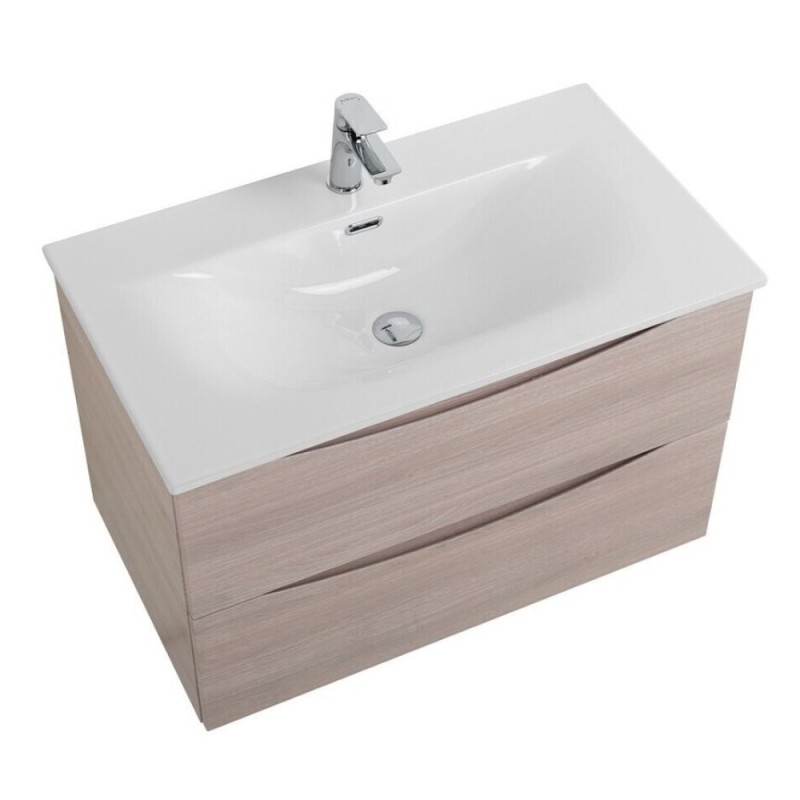 Тумба под раковину BelBagno Marino-Cer-N-900-2C-SO-RG-P, 90 см, подвесная, Rovere Grigio