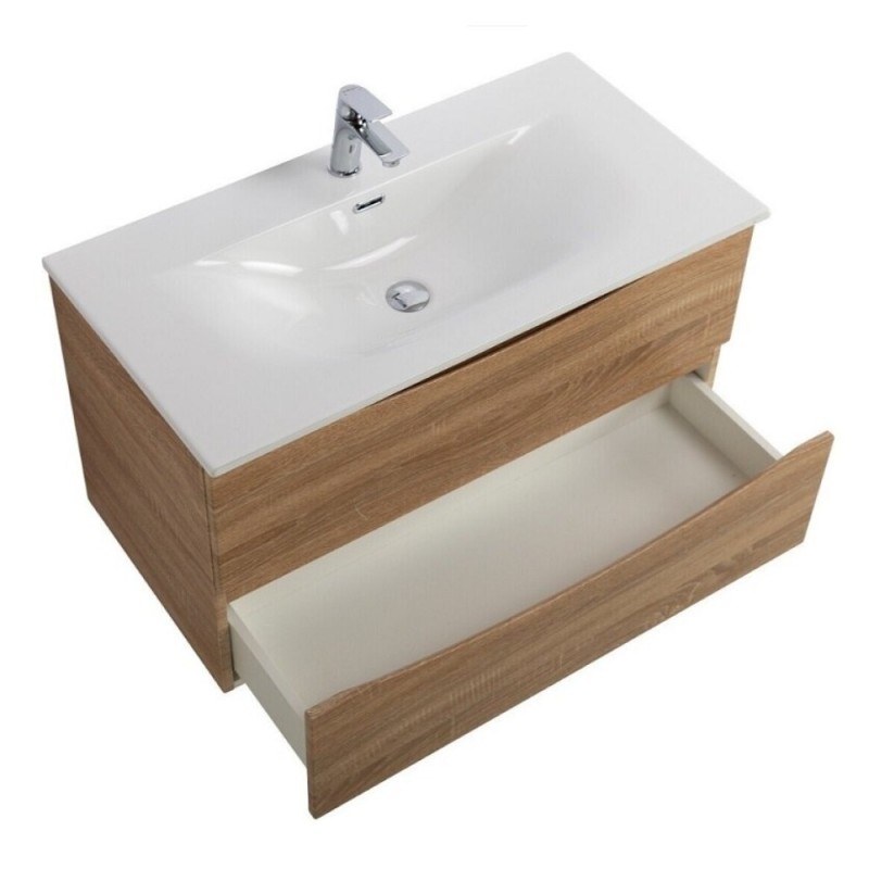 Тумба под раковину BelBagno Marino-Cer-N-900-2C-SO-WO-P, 90 см, подвесная, Rovere Bianco