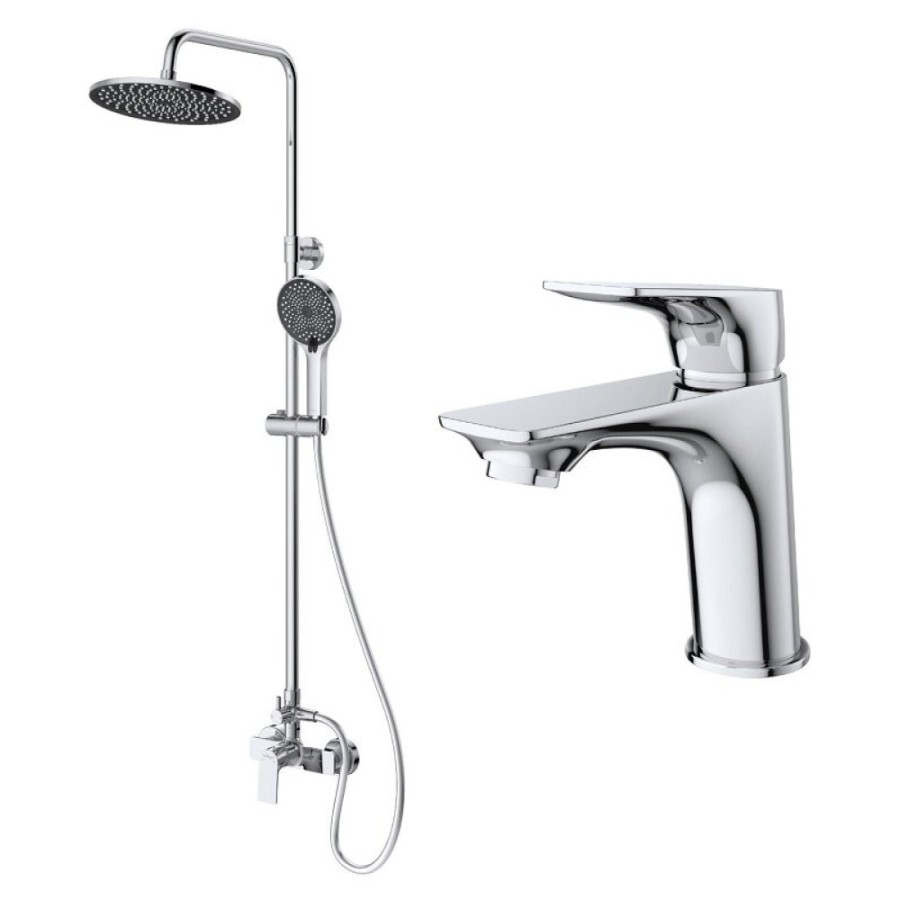 Комплект смесителей BelBagno MARINO-DOCM/LVM-CRM, для ванны и душа, для раковины, хром